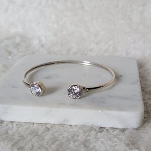 SILPADA LIKE NEW! Sterling Silver THAI Flexible CZ Punctuation Cuff Bracelet